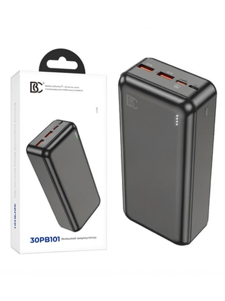 Внешний Аккумулятор (Power Bank) BC 30PB101 30000 mAh (22.5W, QC3.0, PD, 2USB, MicroUSB, Type-C, LED индикатор)