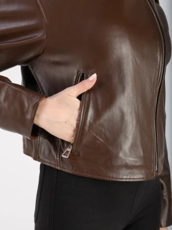 Кожаная куртка демисезонная косуха оверсайз