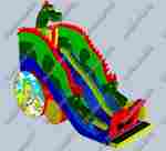 Коммерческий надувной батут-горка "Огненный дракон" 18*8*13 м