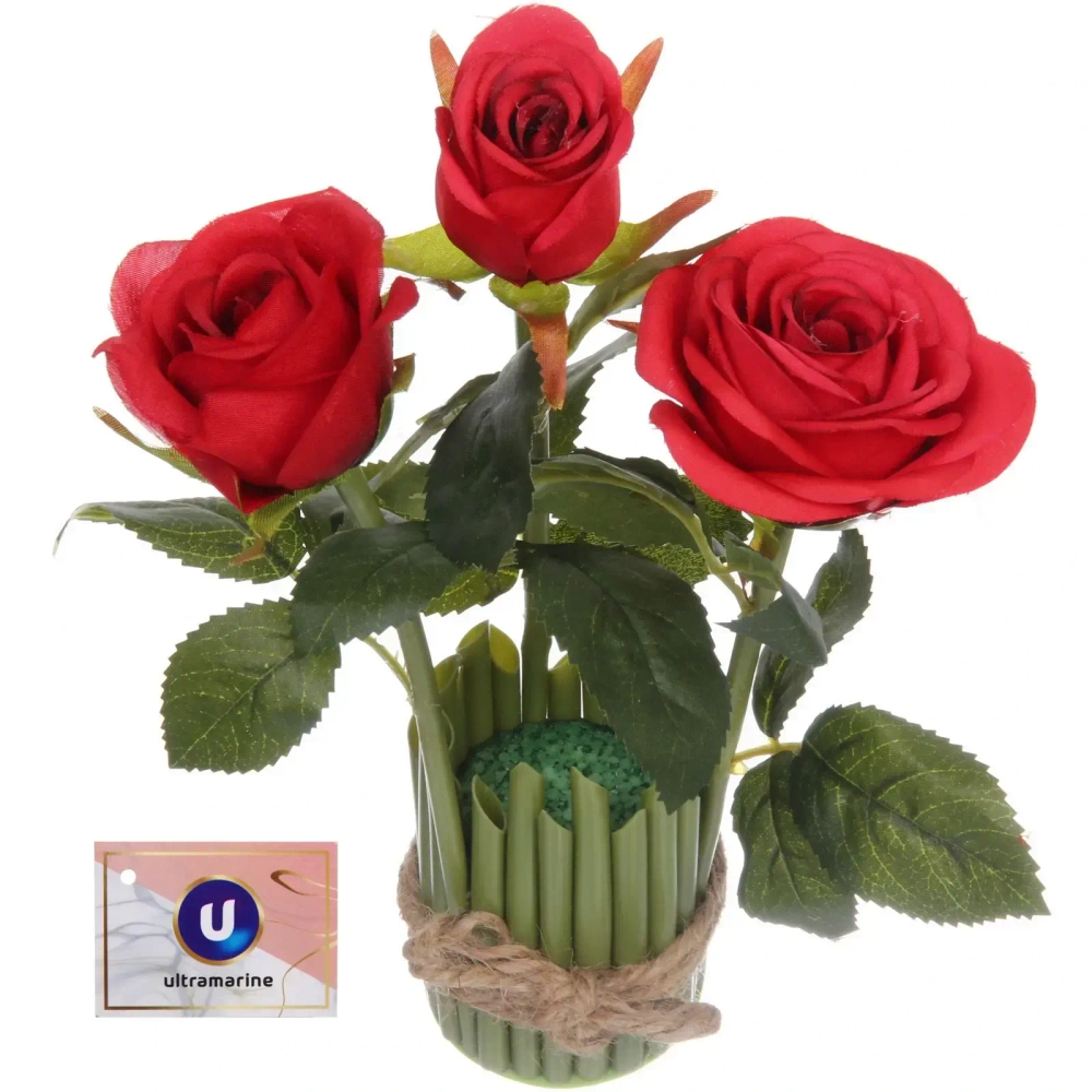 Цветочная композиция «Весенняя рапсодия» 14*23см Роза красная