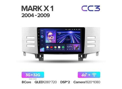 Магнитола Teyes CC3 3-32 Toyota Mark X 1 X120 2004 — 2009 9.0"