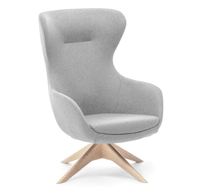 ELEGANCE Wood Кресло крутящ СЕРЫЙ M