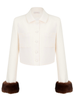 Жакет Love26 с норкой, молочный