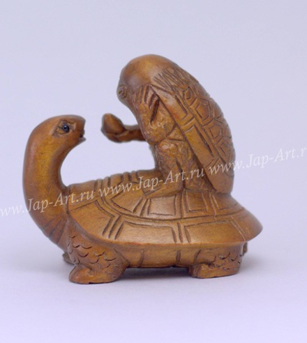 Нэцкэ Черепаха и Каппа (водяной)