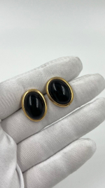 Серьги с чёрными вставками Trifari