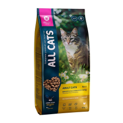 Сухой полнорационный корм для взрослых кошек ALL CATS с курицей 13 кг