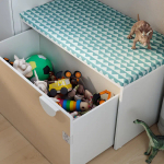 Шкаф детский - IKEA SMÅSTAD/SMASTAD, 90x50x48 см, белый/светло-коричневый, СМОСТАД ИКЕА