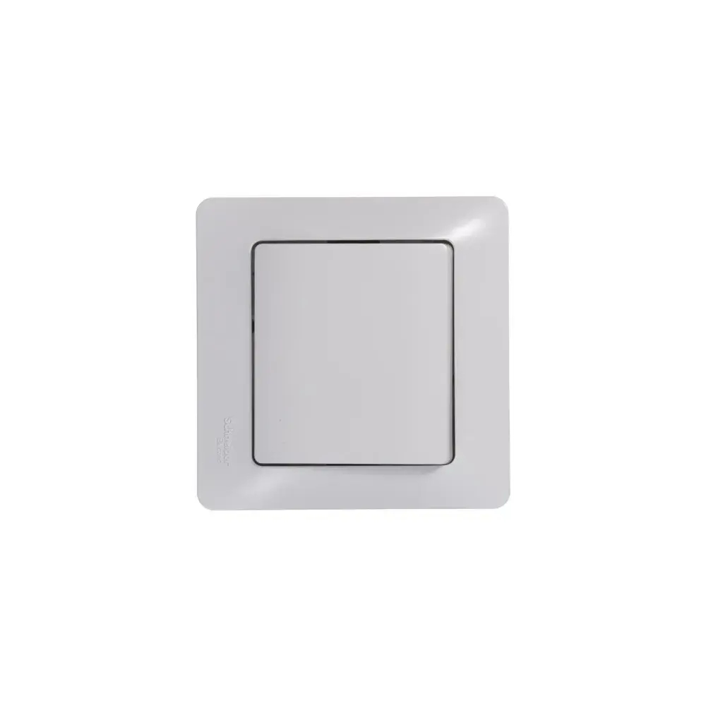 GLOSSA 1-клавишный ВЫКЛЮЧАТЕЛЬ КНОПОЧНЫЙ, сх.1, 10А, механизм, БЕЛЫЙ