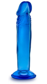 Синий анальный фаллоимитатор Sweet N Small 6 Inch Dildo With Suction Cup - 16,5 см. (Цвет: синий)
