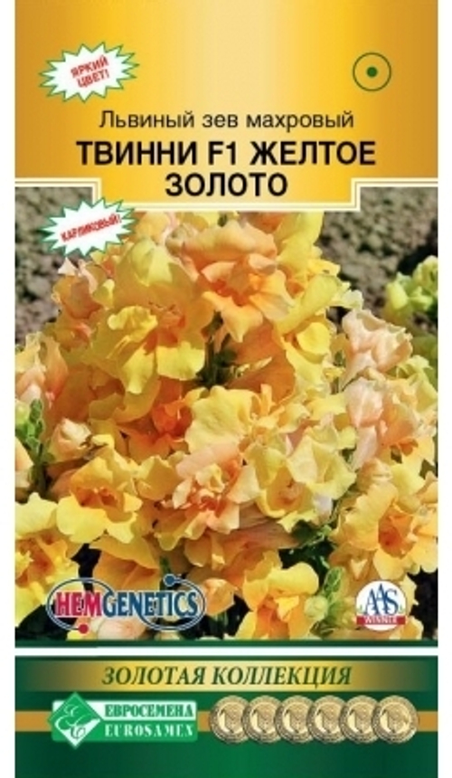 Львиный зев махровый Твинни F1 Желтое золото