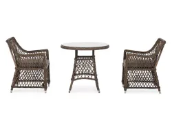 "Эспрессо-80 L" обеденная группа плетеная, цвет коричневый