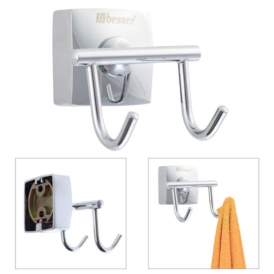 Крючок двойной Besser BS 8825 (6х6,5х6,5 см) из нержавеющей хромированной стали