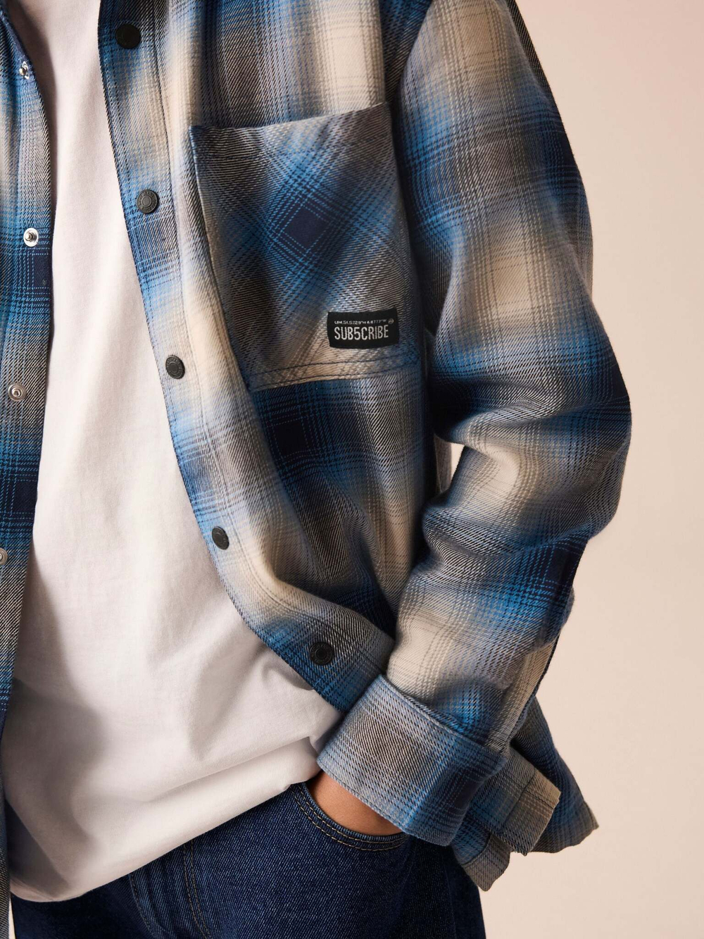 Рубашка для мальчика Next E31-743, Синий, Кремовый