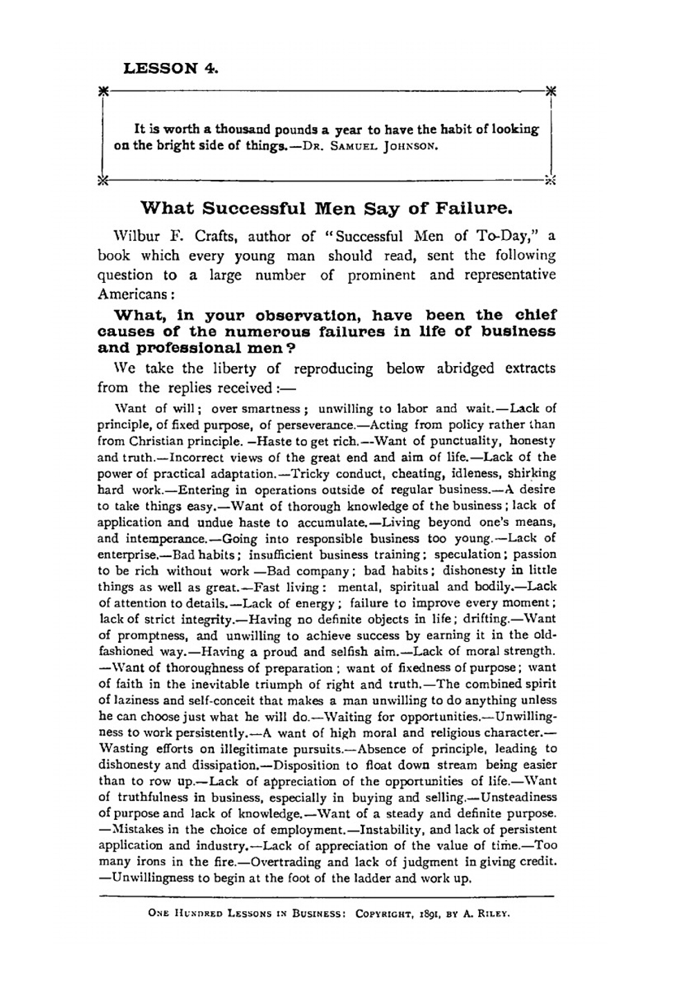 One hundred lessons in business | Eaton Seymour