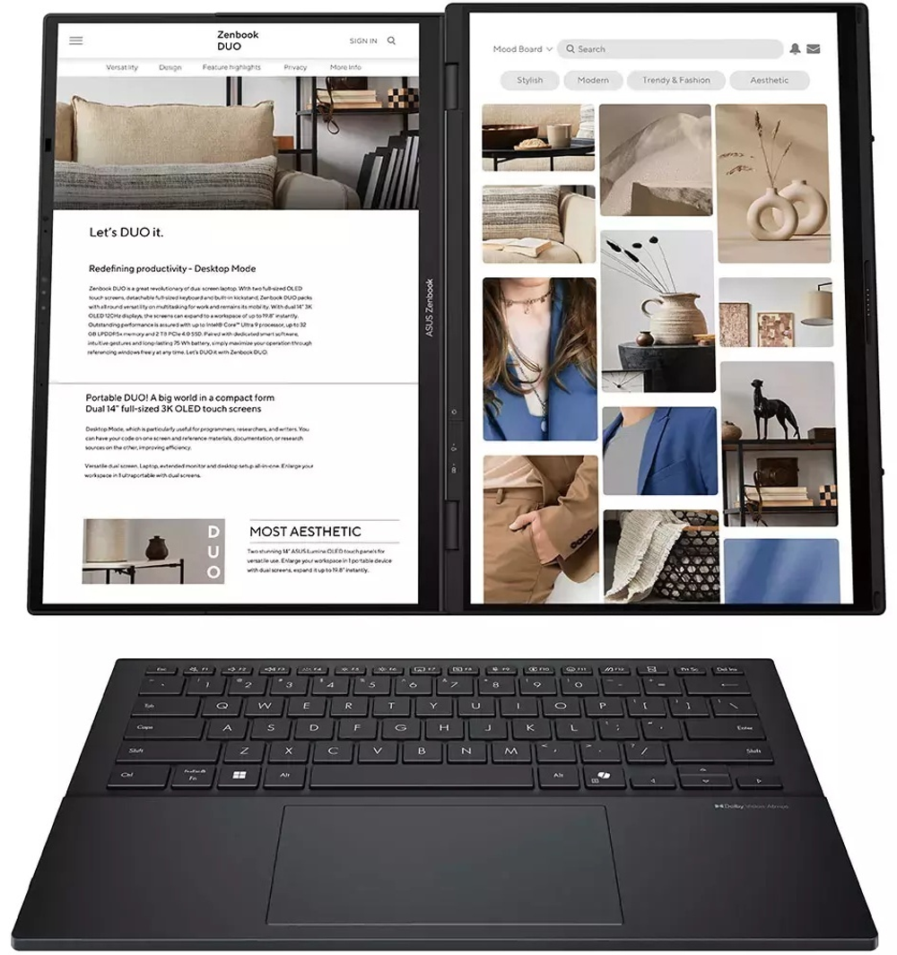 Ноутбук ASUS Zenbook Duo UX8406CA-PZ079W 14" / 32 Гб / SSD 2048 Гб / Win 11 / 90NB14X1-M00330