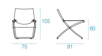 Кресло-шезлонг металлическое Snooze сапфировый синий/небесный голубой