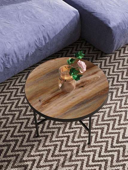 Стол журнальный МеталлАрт М011 коричневый дуб/черный большой