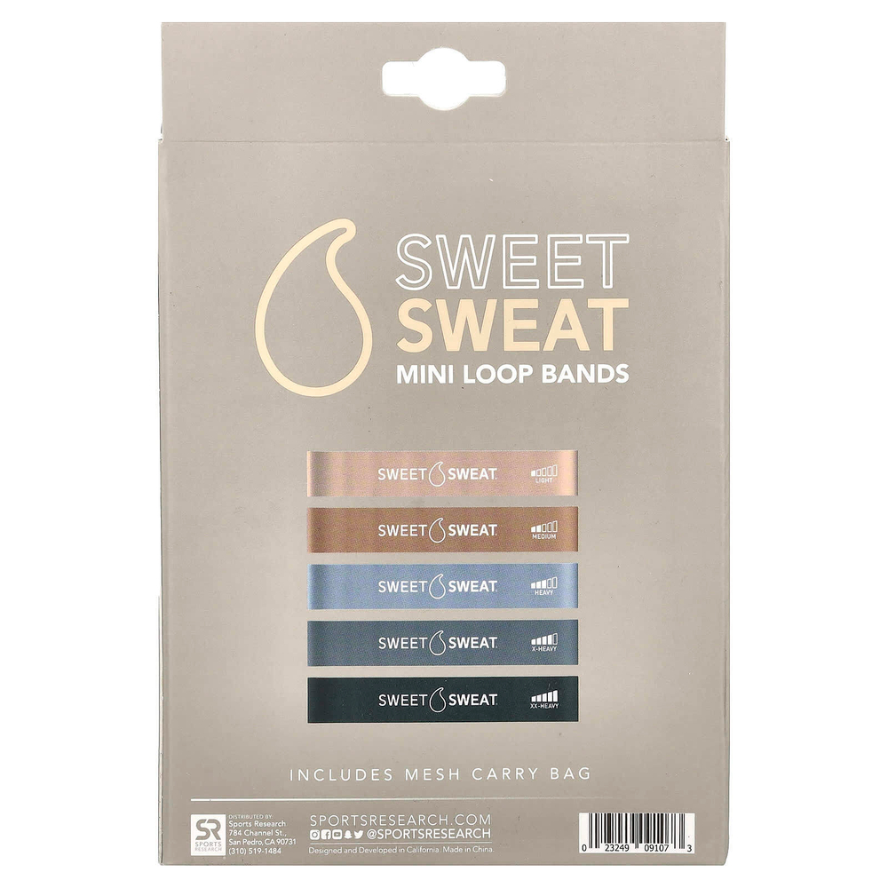 Sports Research, Sweet Sweat, мини-эспандеры, 5 штук