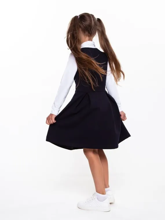 Сарафан для девочки, цвет синий, рост 122 см