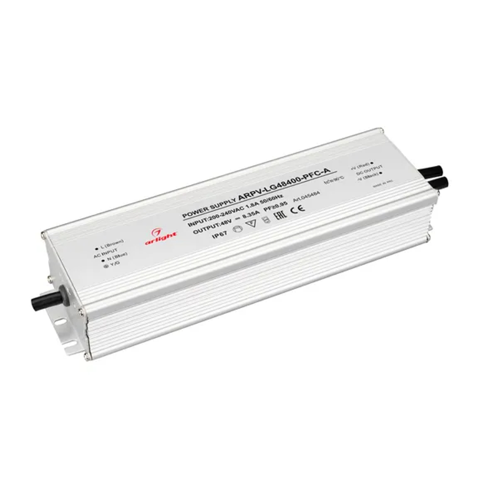 Блок питания ARPV-LG48400-PFC-A (48V, 8.3A, 400W) (Arlight, IP67 Металл, 5 лет) 045484