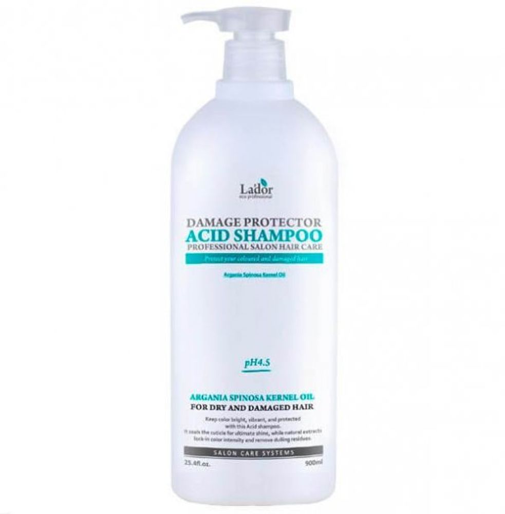 Защитный шампунь для поврежденных волос Lador Damaged Protector Acid Shampoo - 900 мл