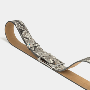 Мужской ремень из кожи питона 35 мм, натуральный цвет