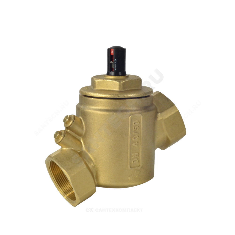 Клапан балансировочный автомат латунь R206A Ду 15 G1/2" A Ру25 ВР 0.27612 - 0.8244 м3/ч без ниппелей Giacomini R206AY013