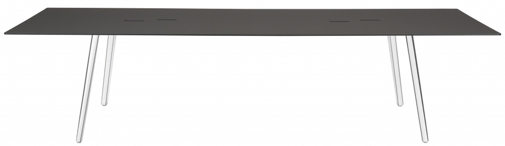 Стол ламинированный с каналом для протяжки проводов Scab Design Squid OF, алюминиевый, черный fenix