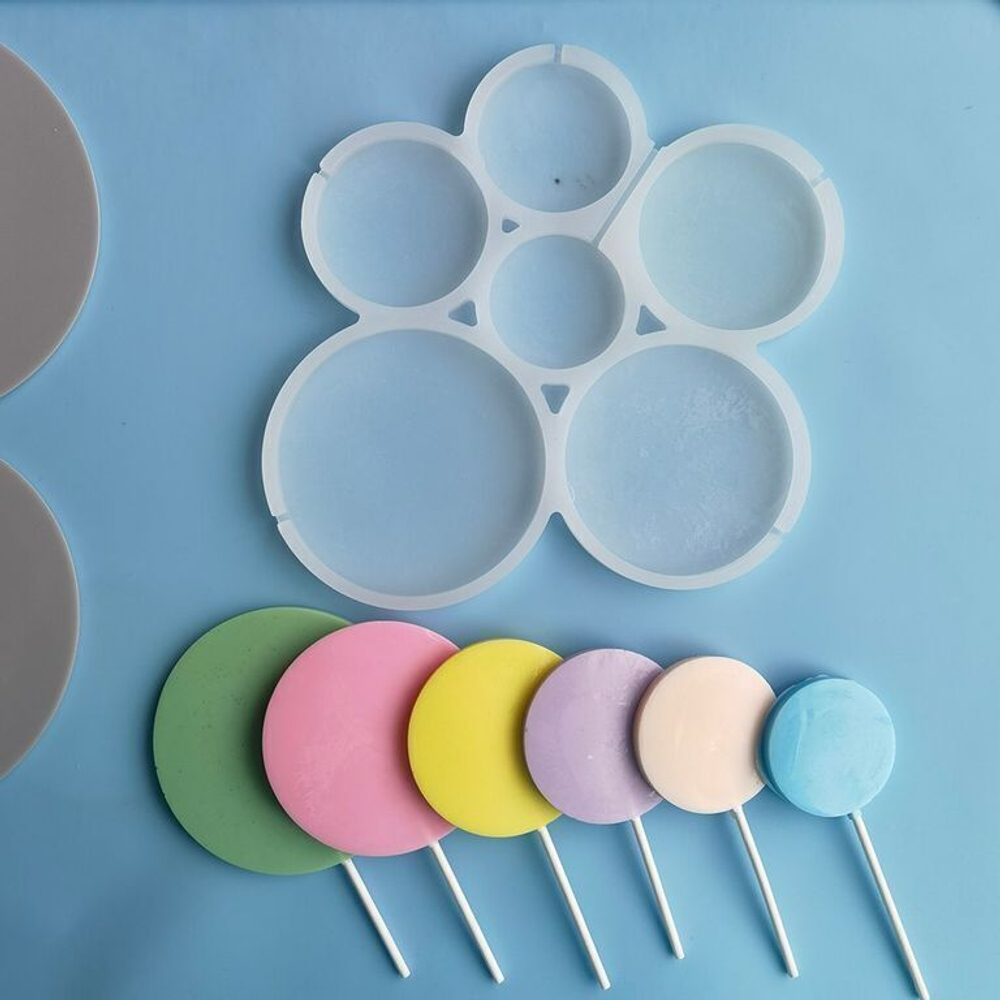 Силиконовая форма для леденцов «Круги 6 в 1»