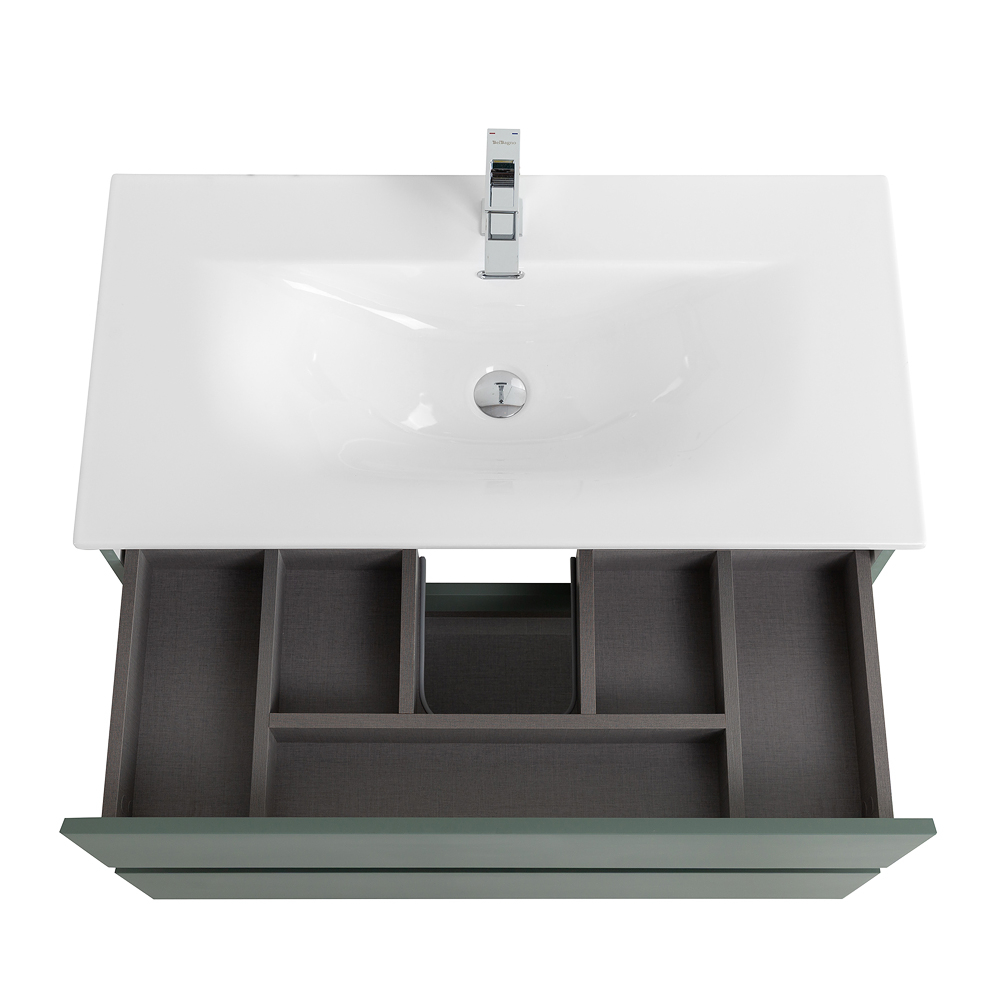 Тумба с раковиной подвесная BelBagno KRAFT-800-2C-SO-VO Еловый матовый, раковина белая BB-8099-80