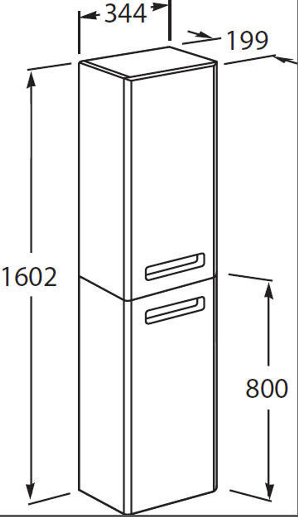 Шкаф-колонна Roca The Gap L цвет белый глянец ZRU9302884