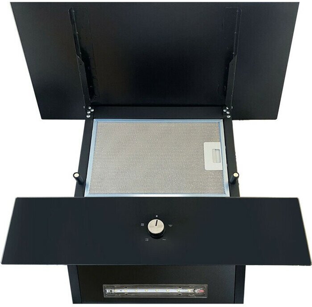 Вытяжка наклонная Ginzzu HKH-213 черное стекло 650м3/час, сенсорное управление, пульт