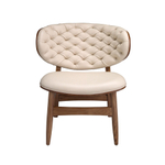 Кресло 5141 из ореха и экокожи песочного цвета