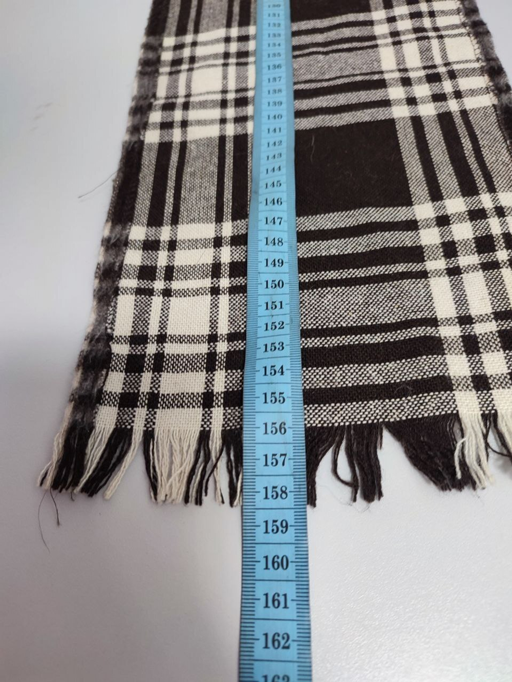 Шарф в клетку с шерстью