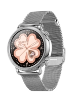 Женские смарт часы V25, умные часы с измерением давления и пульса, фитнес браслет, серебро