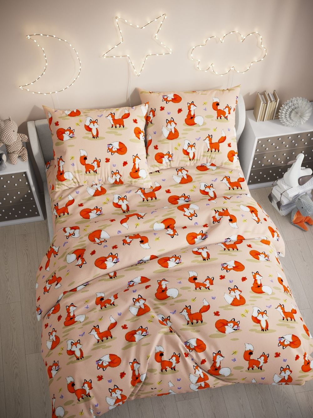 Наволочка комплект 2шт Полисатин Мечта "Рыжули" 40x60 см на молнии