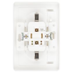 Розетка Intro Style 7-207-01 с заземлением 2P+E Schuko с крышкой шторками 16А-250В IP20 СУ белый