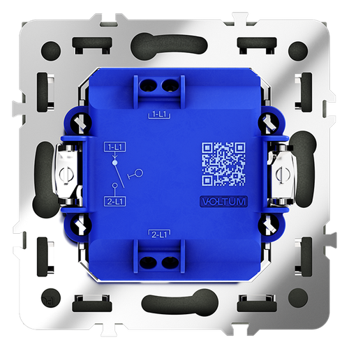 Выключатель встраиваемый VOLTUM S70 одноклавишный 10А, (черный матовый)