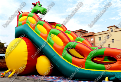 Батут-горка "Дракон 2" без шипов, 15*7*11 м