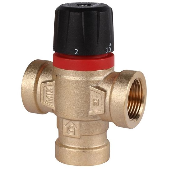 Термостатический клапан Rommer 1" НР 20-43°С, kv 1,6, боковое смешивание (RVM-0131-164325)