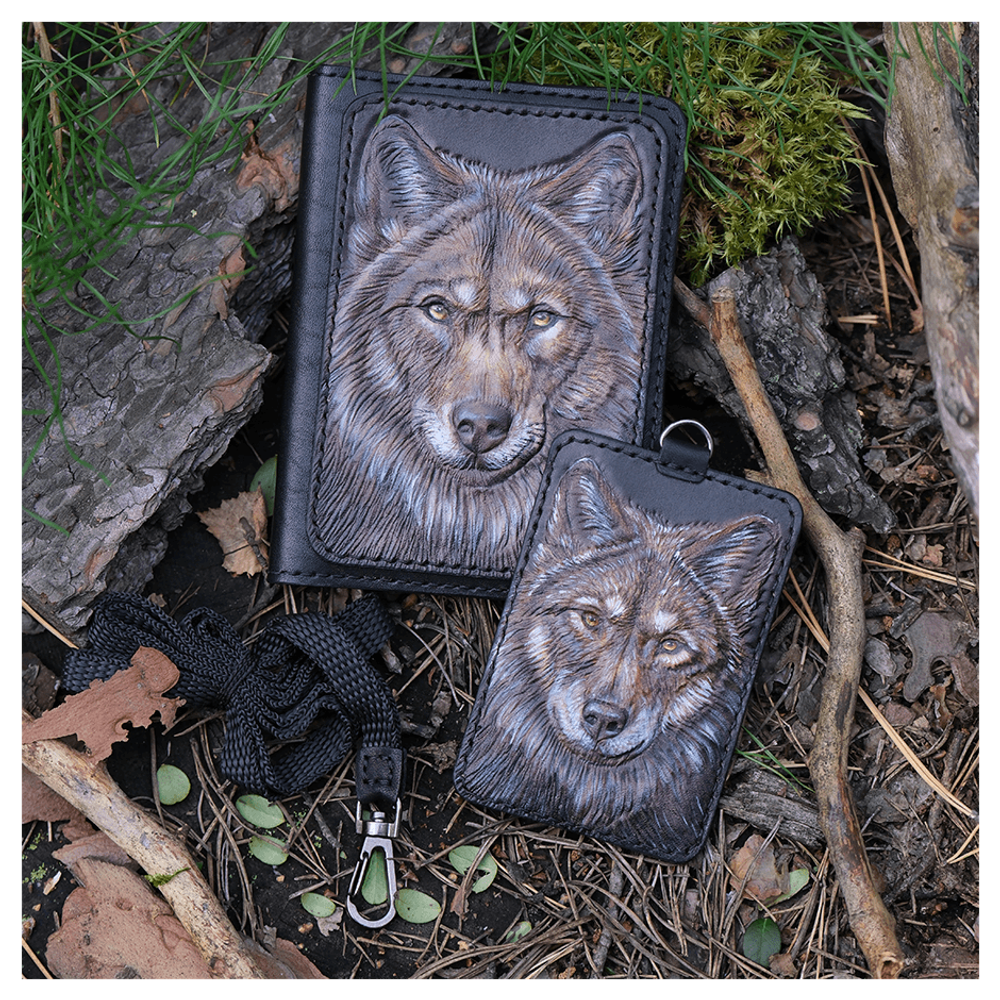 Кожаная обложка для военного билета и картхолдер «Страж - Боевое Сердце»