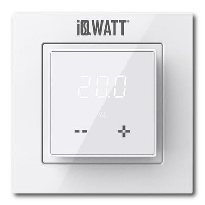 Регулятор температуры пола и воздуха IQWATT 00416 16А 220В, белый, 45х45 (55х55) мм, IQ D