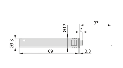 Толкатель регулируемый врезной с магнитным оконч. усиленный, белый AQ