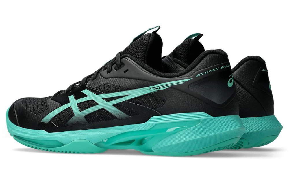 Мужские кроссовки теннисные Asics Solution Speed FF 4 Clay - black/aurora green