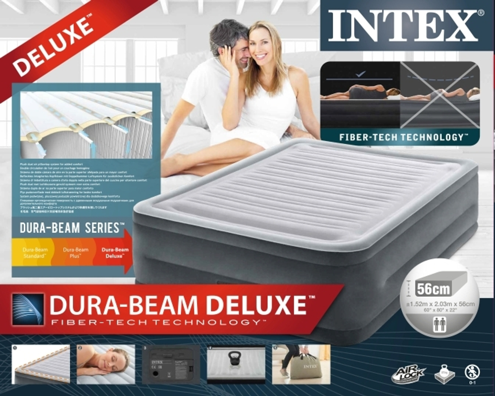 Надувная кровать Intex 64418 со встроенным насосом 220В