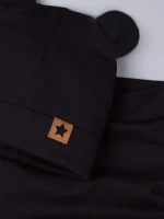 Шапка для мальчика с ушками, осенняя, черная