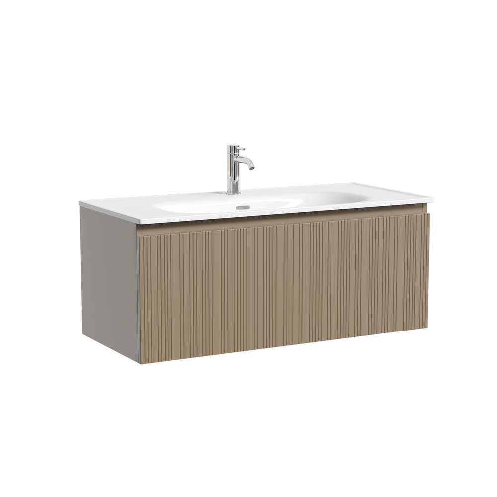 Тумба подвесная SANCOS Code 990х453х400, c одним  ящиком оснащенным доводчиками, цвет серо- бежевый , арт. CD100GB