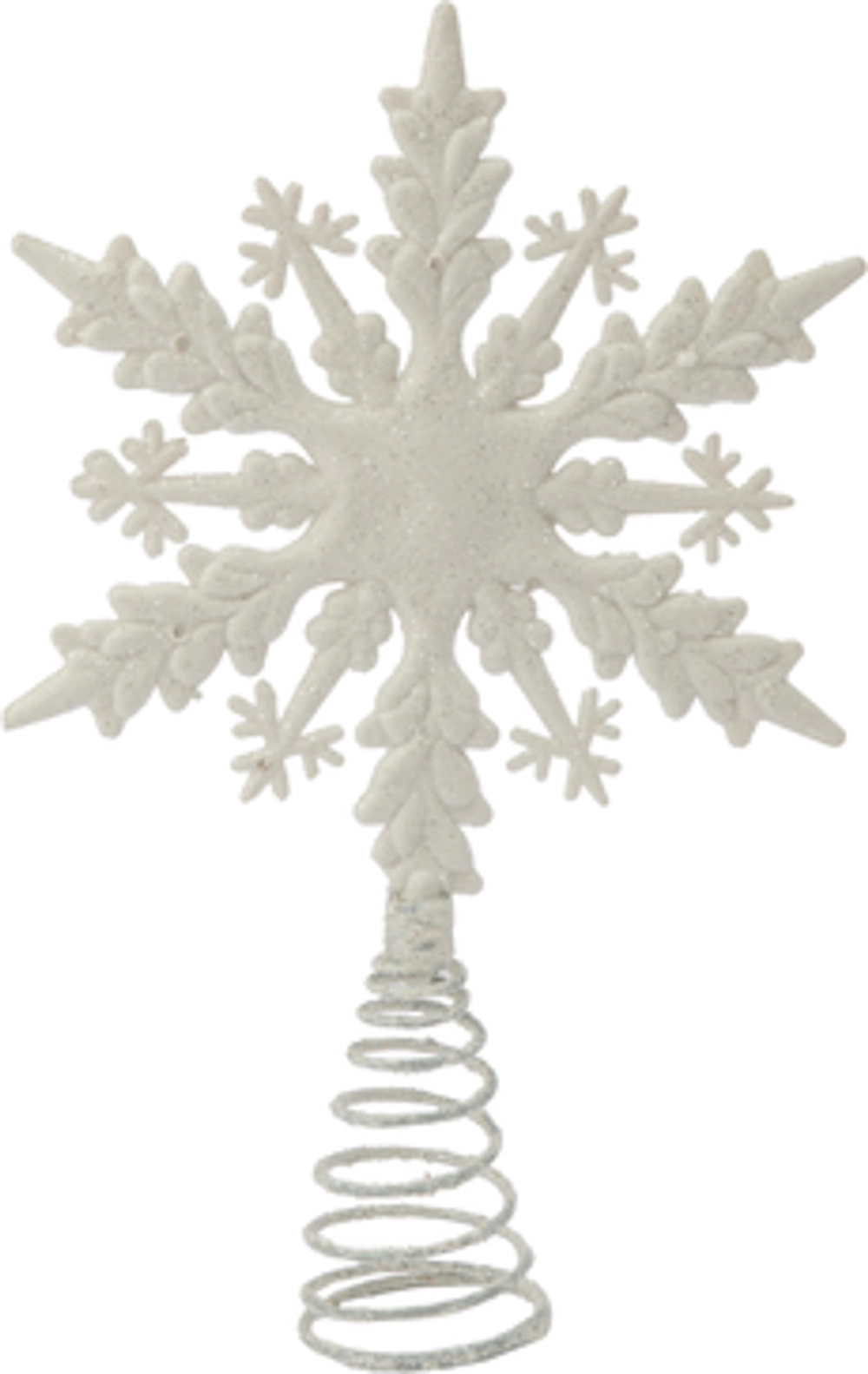Верхушка елочная Снежинка 20,5х13см белый/глиттер, SYSDX-3524038