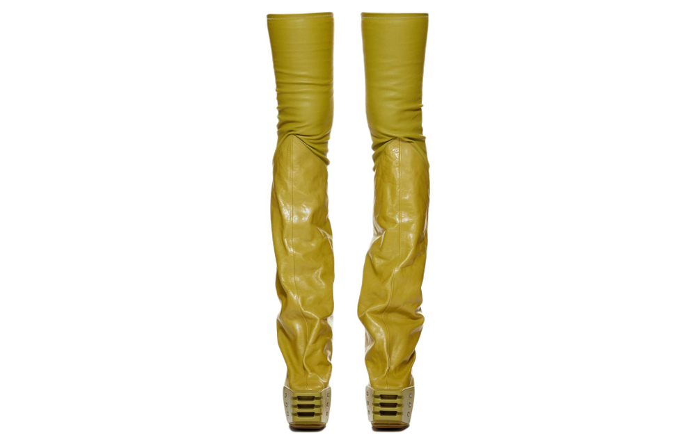 RICK OWENS/RO Over the knee Boots 13.5cm Women"s Acid Yellow