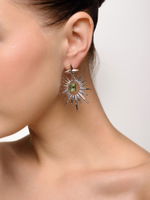 Серьги "Sun caramel green blue" Silver